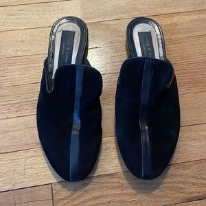 Rag & Bone black suede mules.